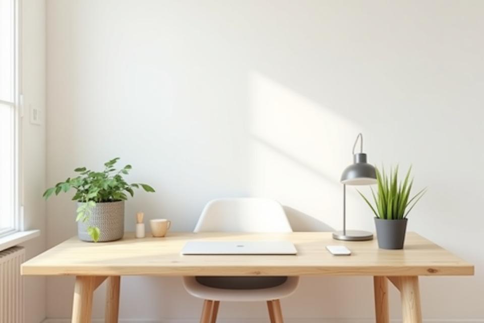 Moderne hjemmekontor med minimalistisk design og ergonomiske løsninger.
